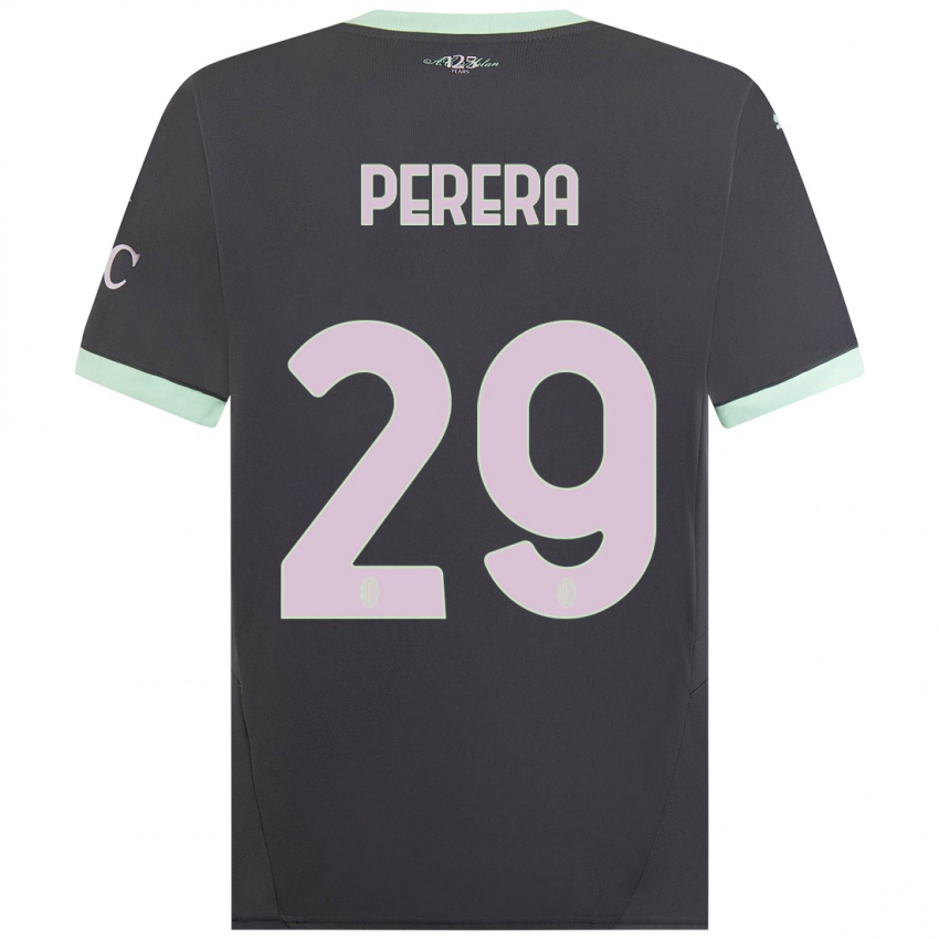 Kinderen Nirash Perera #29 Grijs Thuisshirt Derde Tenue 2024/25 T-Shirt