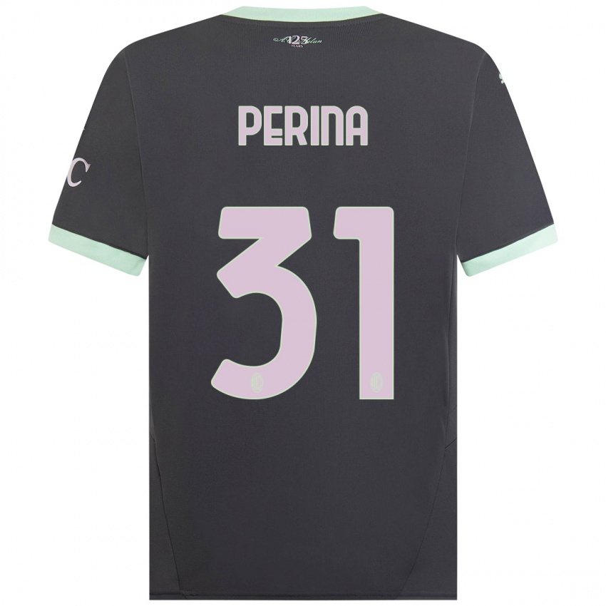 Kinderen Gioele Perina #31 Grijs Thuisshirt Derde Tenue 2024/25 T-Shirt