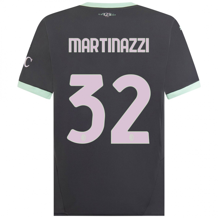 Kinderen Luca Martinazzi #32 Grijs Thuisshirt Derde Tenue 2024/25 T-Shirt