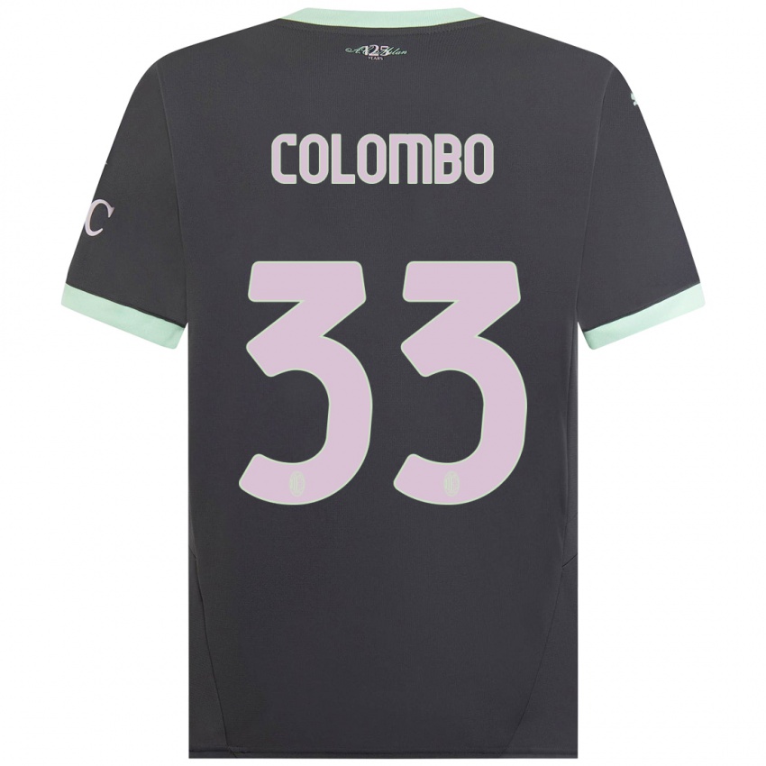 Kinderen Federico Colombo #33 Grijs Thuisshirt Derde Tenue 2024/25 T-Shirt