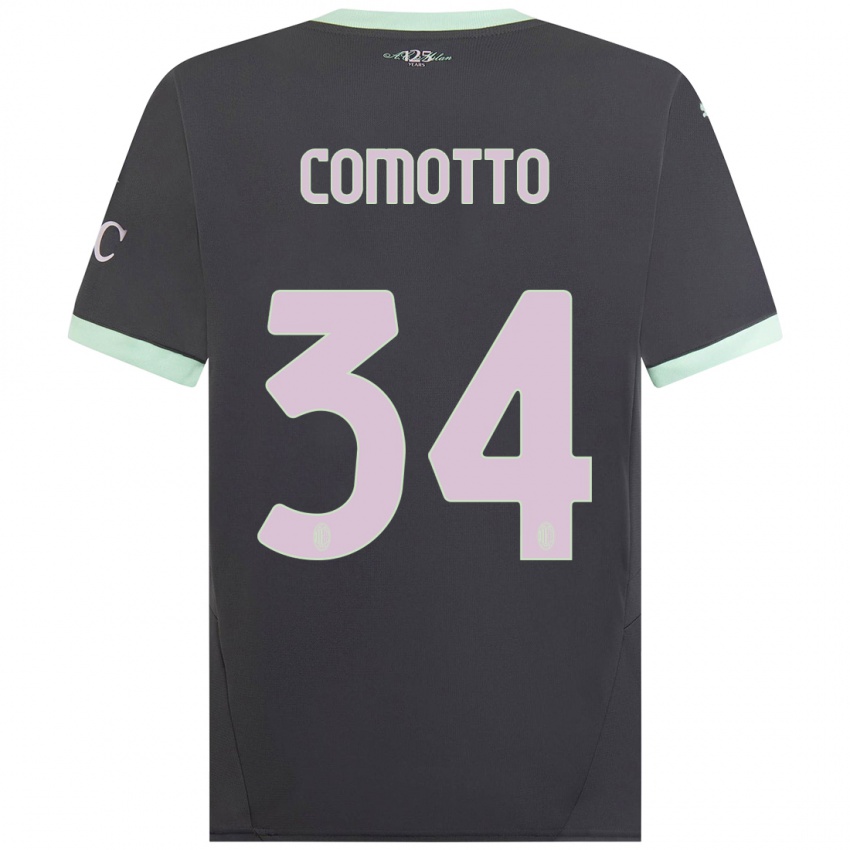 Kinderen Christian Comotto #34 Grijs Thuisshirt Derde Tenue 2024/25 T-Shirt