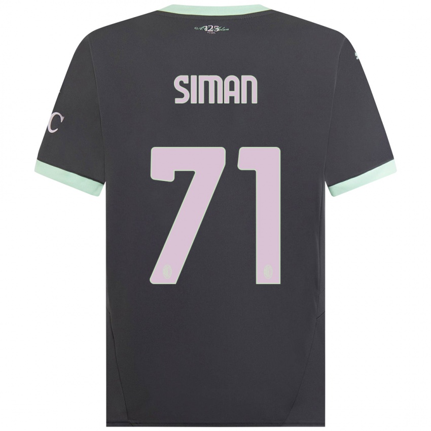 Kinderen Alexandru Șiman #71 Grijs Thuisshirt Derde Tenue 2024/25 T-Shirt