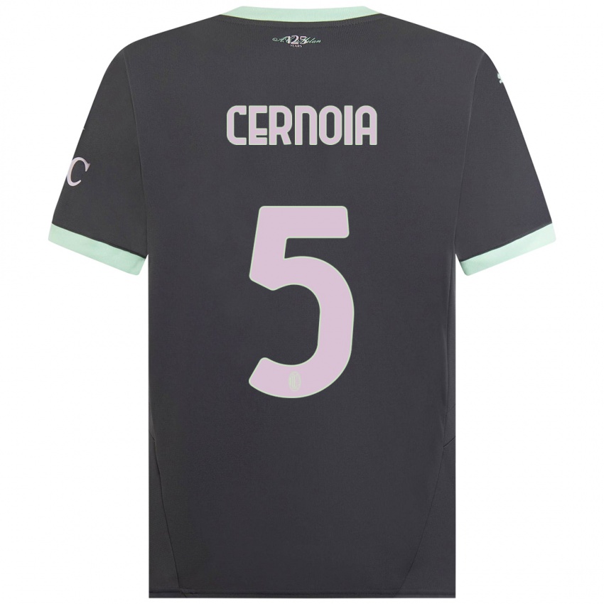 Kinderen Valentina Cernoia #5 Grijs Thuisshirt Derde Tenue 2024/25 T-Shirt