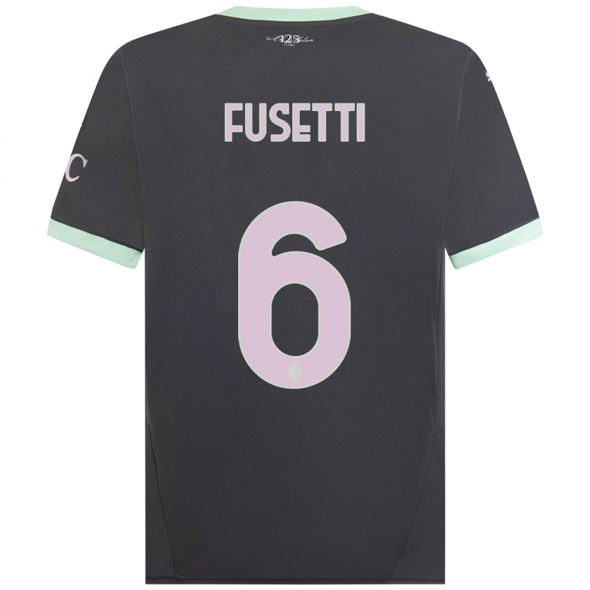 Kinderen Laura Fusetti #6 Grijs Thuisshirt Derde Tenue 2024/25 T-Shirt