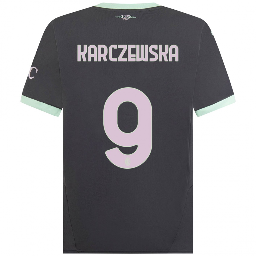 Kinderen Nikola Karczewska #9 Grijs Thuisshirt Derde Tenue 2024/25 T-Shirt