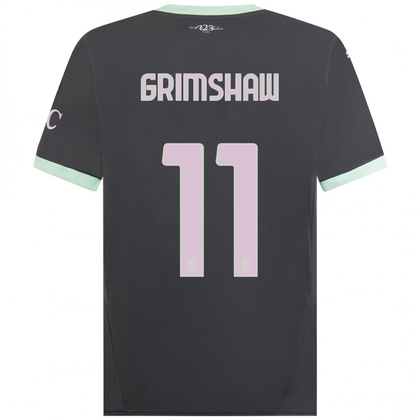 Kinderen Christy Grimshaw #11 Grijs Thuisshirt Derde Tenue 2024/25 T-Shirt