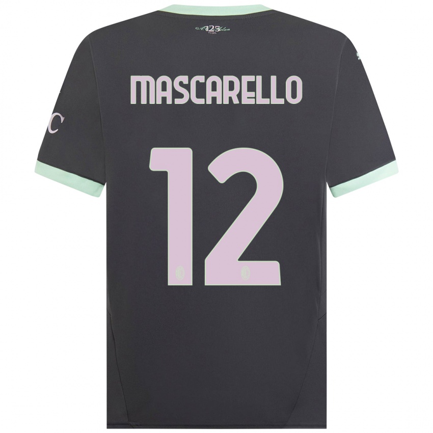 Kinderen Marta Mascarello #12 Grijs Thuisshirt Derde Tenue 2024/25 T-Shirt