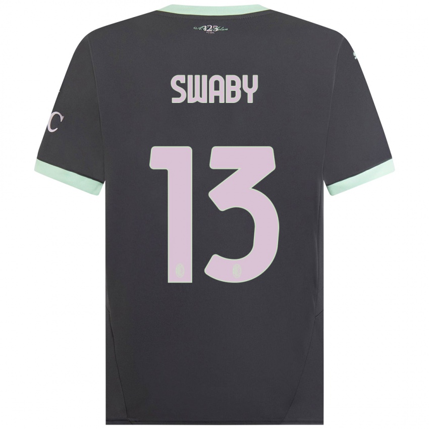 Kinderen Allyson Swaby #13 Grijs Thuisshirt Derde Tenue 2024/25 T-Shirt