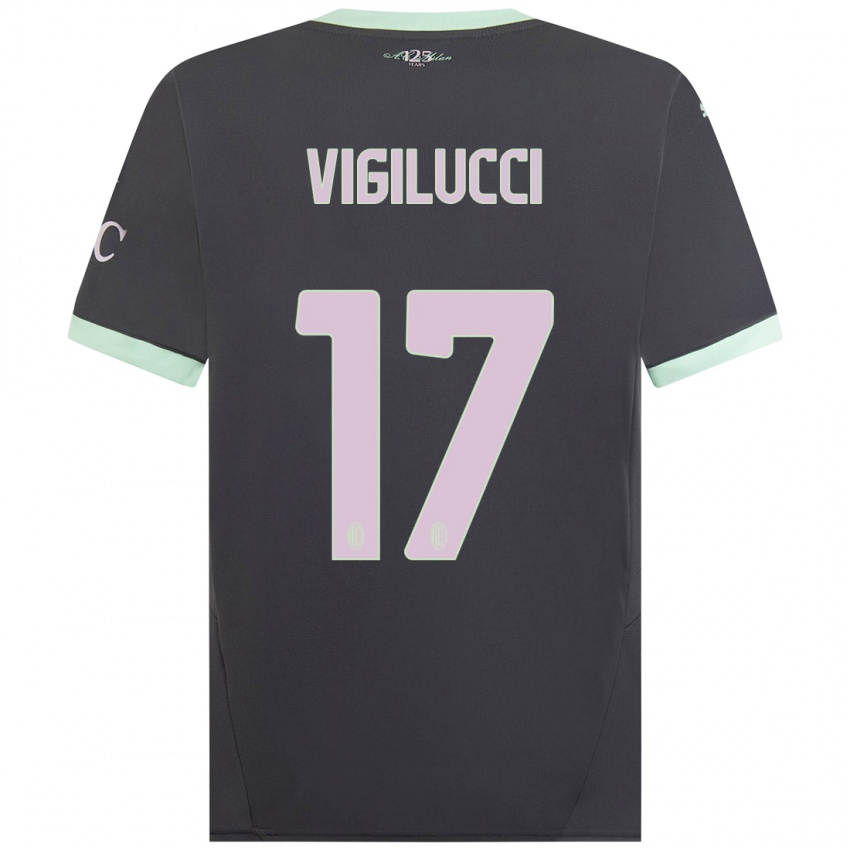 Kinderen Valery Vigilucci #17 Grijs Thuisshirt Derde Tenue 2024/25 T-Shirt