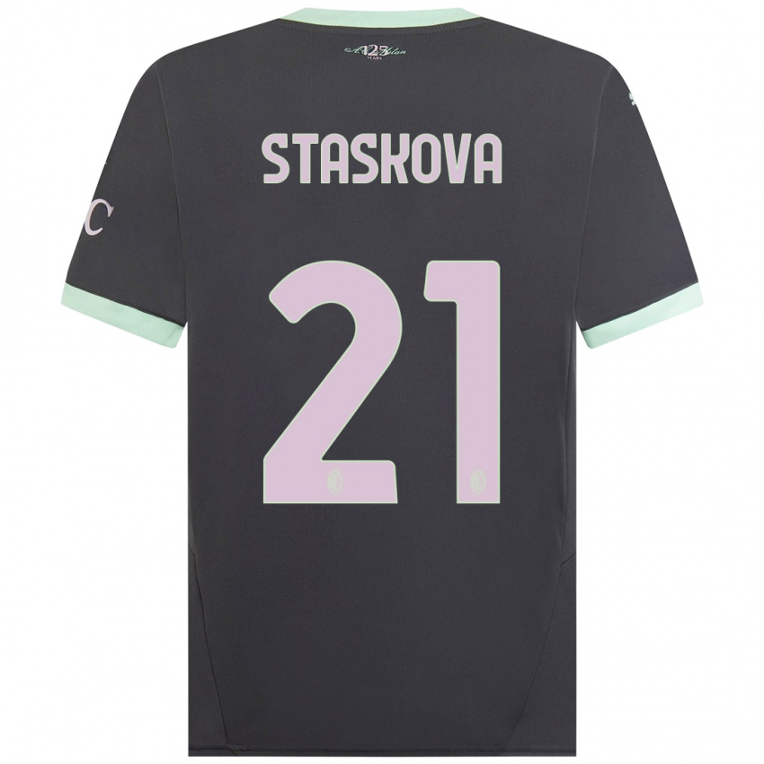 Kinderen Andrea Stašková #21 Grijs Thuisshirt Derde Tenue 2024/25 T-Shirt