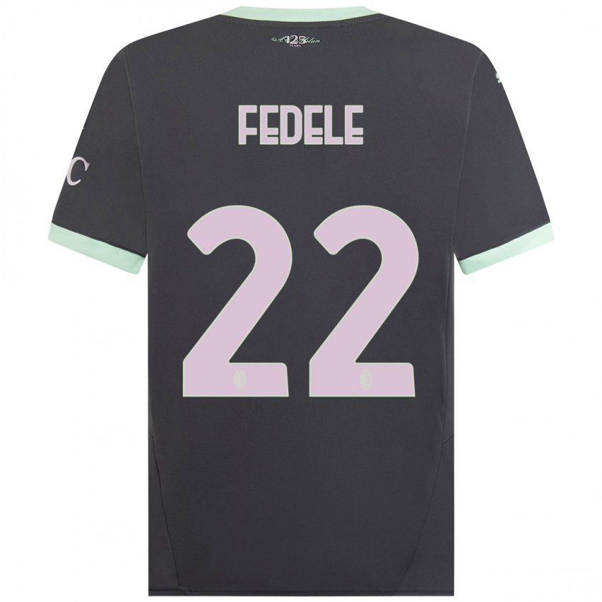 Kinderen Noemi Fedele #22 Grijs Thuisshirt Derde Tenue 2024/25 T-Shirt