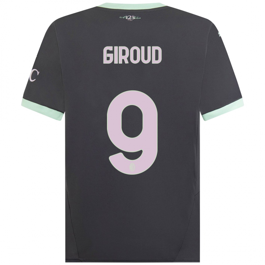 Kinderen Olivier Giroud #9 Grijs Thuisshirt Derde Tenue 2024/25 T-Shirt