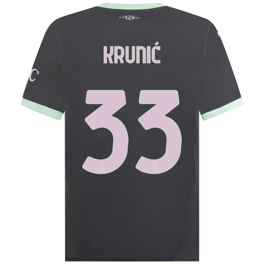 Kinderen Rade Krunic #33 Grijs Thuisshirt Derde Tenue 2024/25 T-Shirt