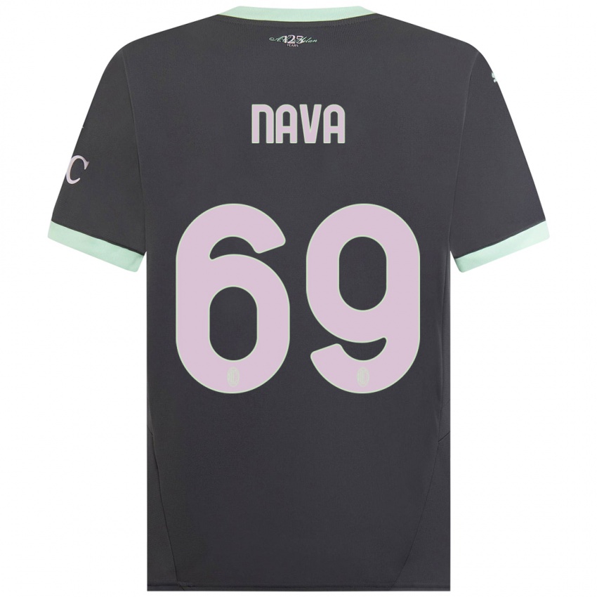 Kinderen Lapo Nava #69 Grijs Thuisshirt Derde Tenue 2024/25 T-Shirt