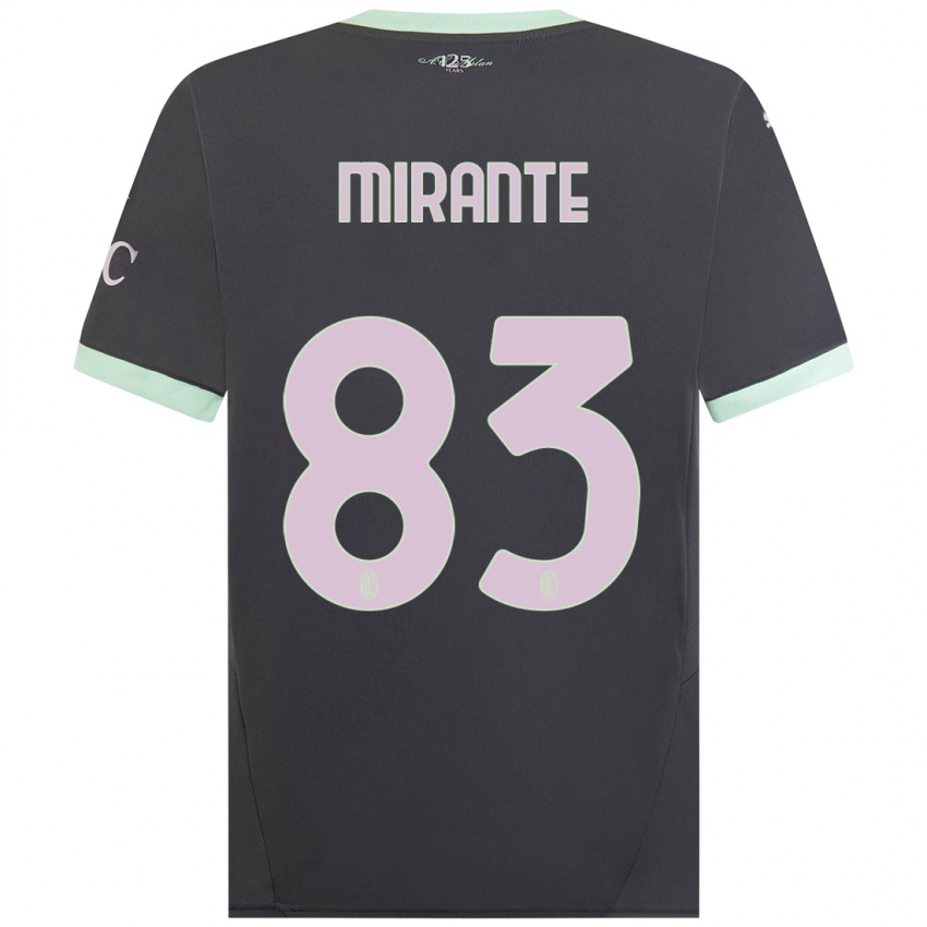 Kinderen Antonio Mirante #83 Grijs Thuisshirt Derde Tenue 2024/25 T-Shirt