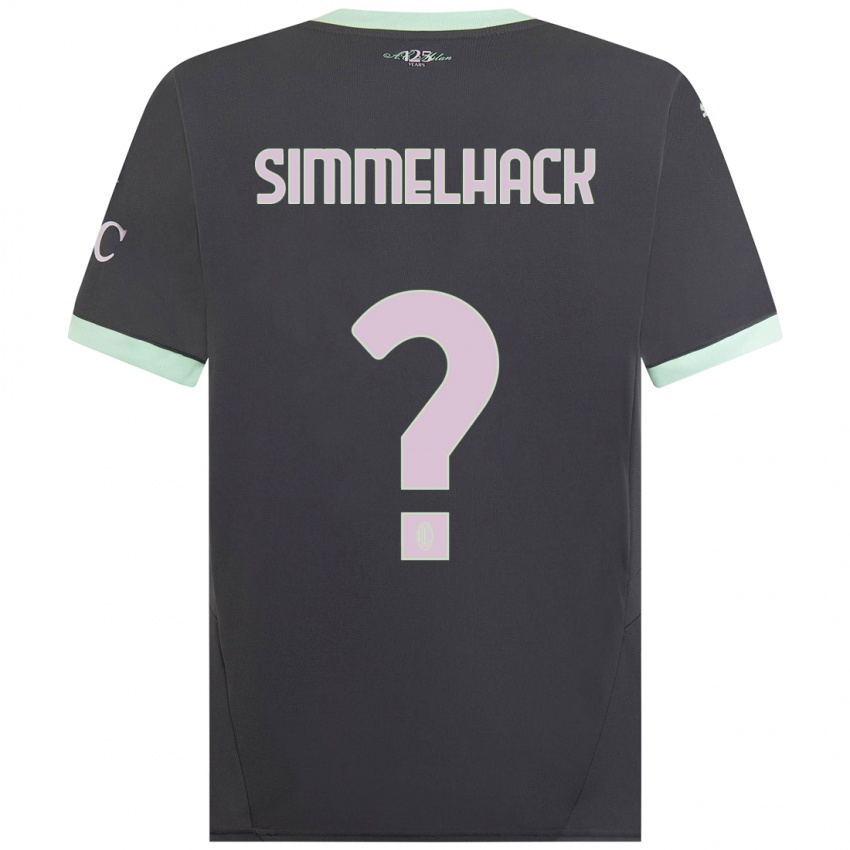 Kinderen Alexander Simmelhack #0 Grijs Thuisshirt Derde Tenue 2024/25 T-Shirt