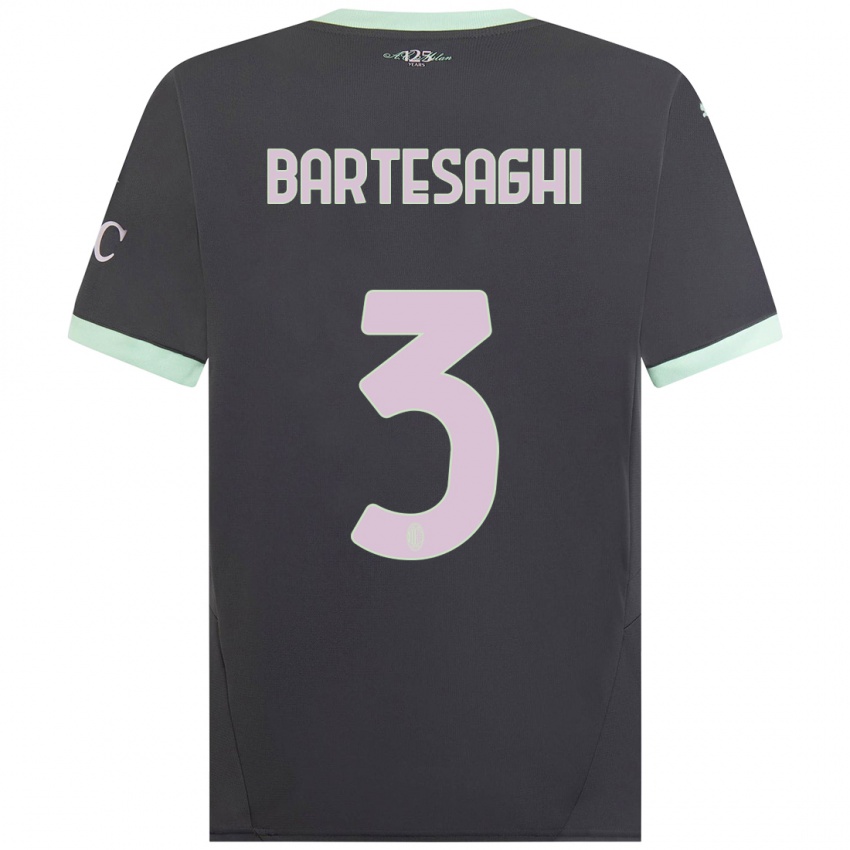 Kinderen Davide Bartesaghi #3 Grijs Thuisshirt Derde Tenue 2024/25 T-Shirt