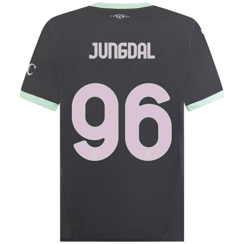 Kinderen Andreas Jungdal #96 Grijs Thuisshirt Derde Tenue 2024/25 T-Shirt