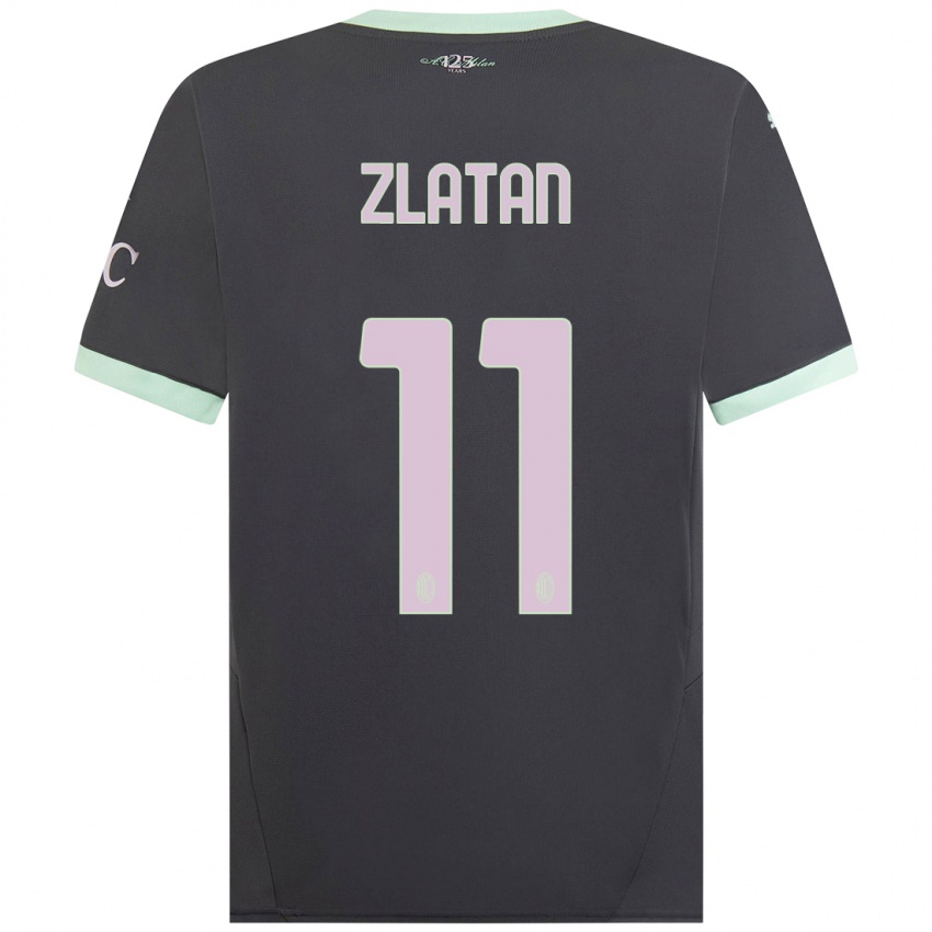 Kinderen Zlatan Ibrahimovic #11 Grijs Thuisshirt Derde Tenue 2024/25 T-Shirt