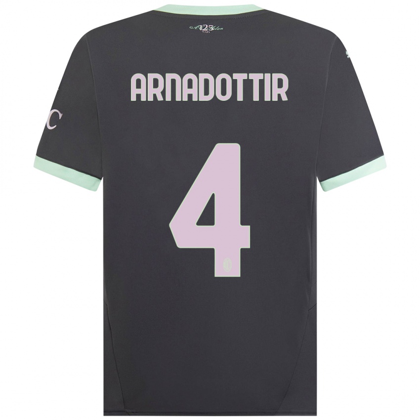 Kinderen Guony Arnadottir #4 Grijs Thuisshirt Derde Tenue 2024/25 T-Shirt