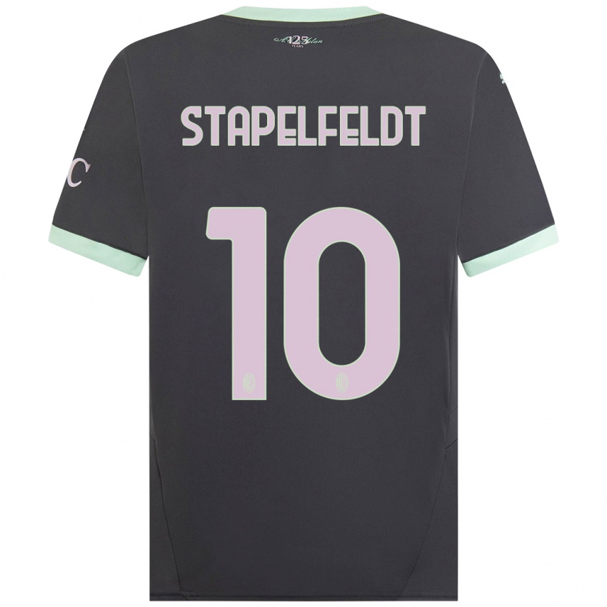 Kinderen Nina Stapelfeldt #10 Grijs Thuisshirt Derde Tenue 2024/25 T-Shirt