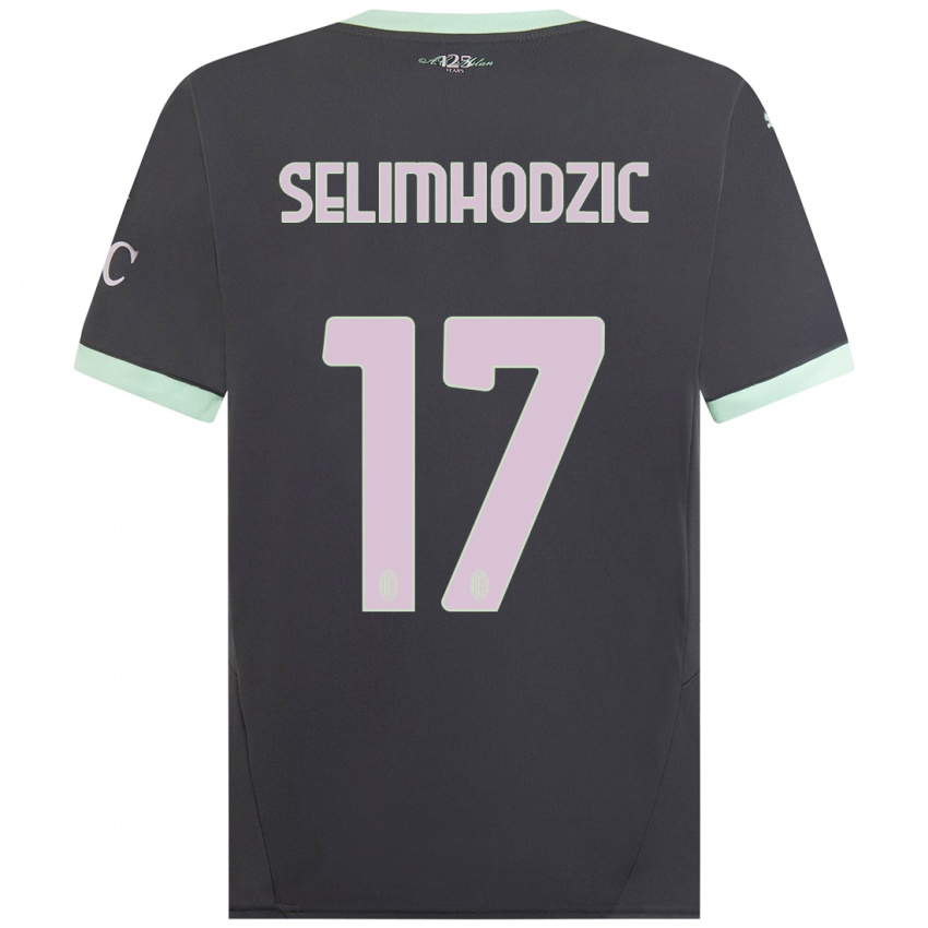 Kinderen Noa Selimhodzic #17 Grijs Thuisshirt Derde Tenue 2024/25 T-Shirt