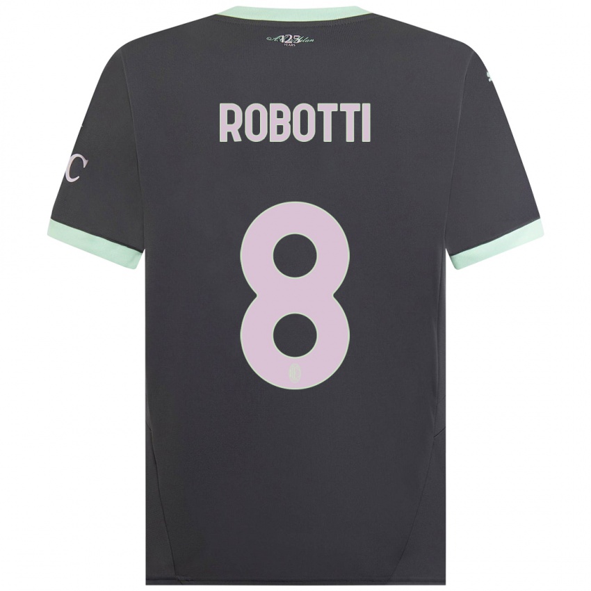 Kinderen Giovanni Robotti #8 Grijs Thuisshirt Derde Tenue 2024/25 T-Shirt