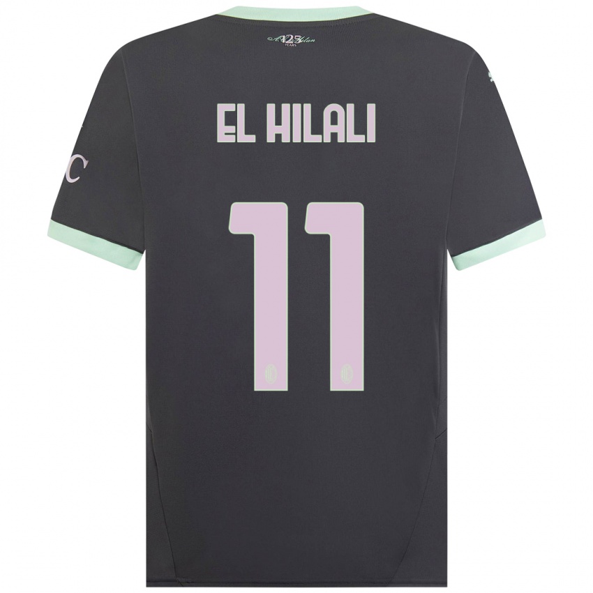 Kinderen Youns El Hilali #11 Grijs Thuisshirt Derde Tenue 2024/25 T-Shirt