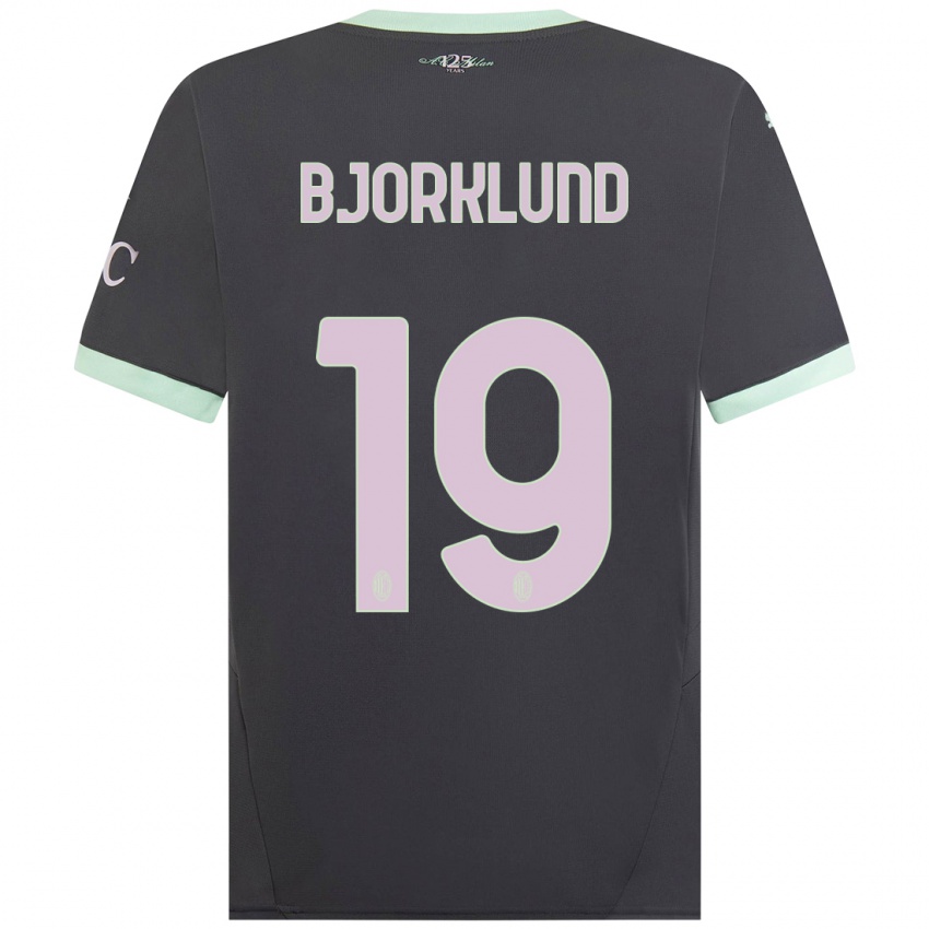 Kinderen Lukas Bjorklund #19 Grijs Thuisshirt Derde Tenue 2024/25 T-Shirt