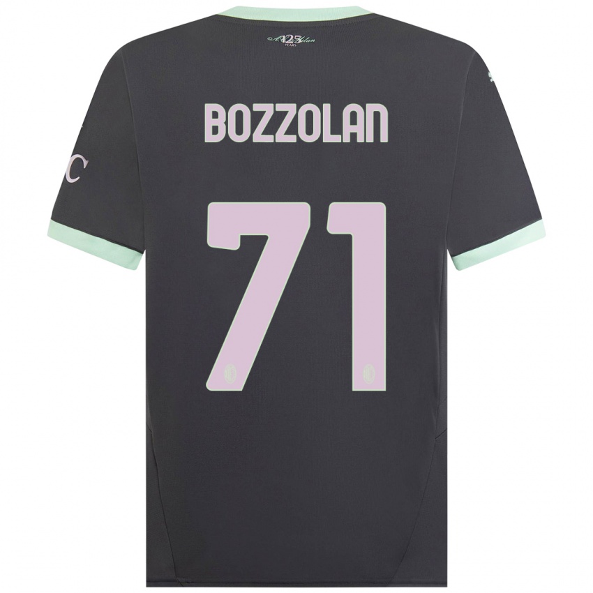 Kinderen Andrea Bozzolan #71 Grijs Thuisshirt Derde Tenue 2024/25 T-Shirt