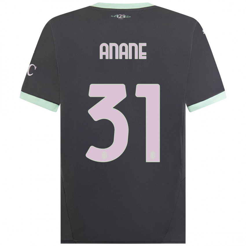 Kinderen Emmanuel Anane #31 Grijs Thuisshirt Derde Tenue 2024/25 T-Shirt