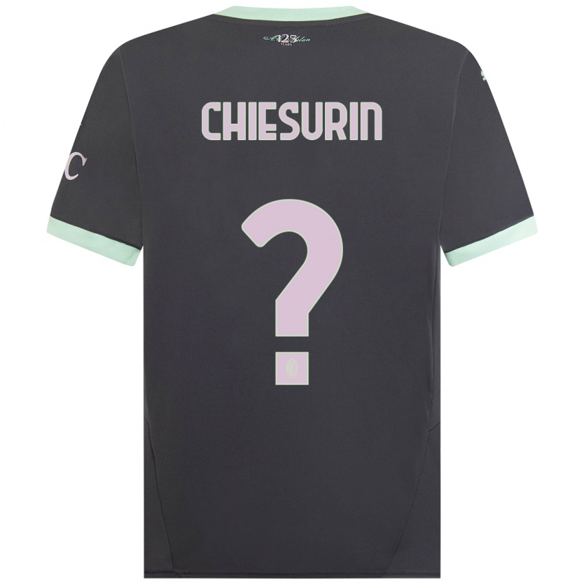 Kinderen Alberto Chiesurin #0 Grijs Thuisshirt Derde Tenue 2024/25 T-Shirt