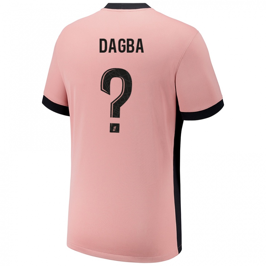 Kinderen Colin Dagba #0 Roestroze Thuisshirt Derde Tenue 2024/25 T-Shirt