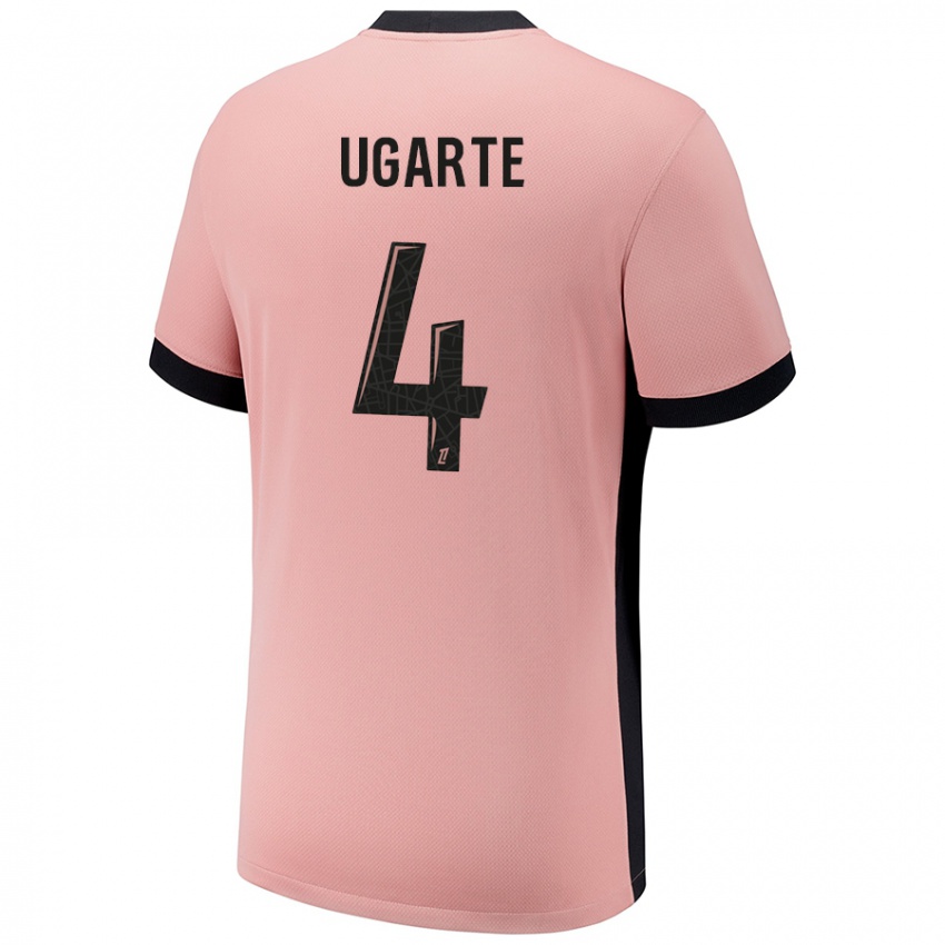 Kinderen Manuel Ugarte #4 Roestroze Thuisshirt Derde Tenue 2024/25 T-Shirt