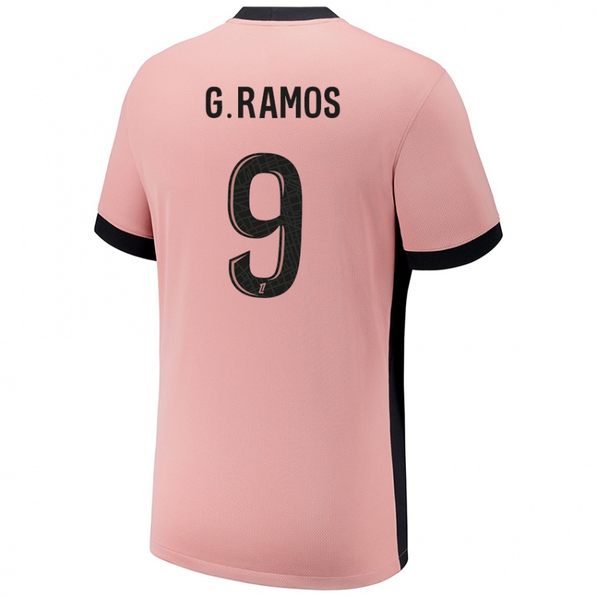 Kinderen Gonçalo Ramos #9 Roestroze Thuisshirt Derde Tenue 2024/25 T-Shirt