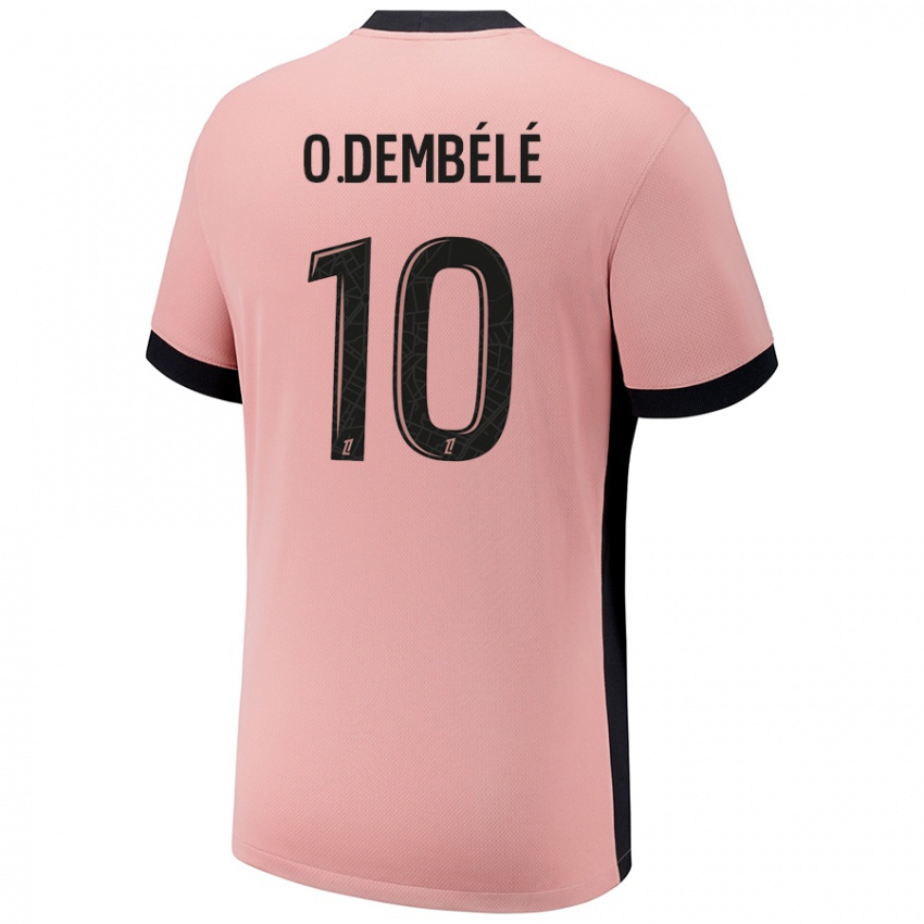 Kinderen Ousmane Dembele #10 Roestroze Thuisshirt Derde Tenue 2024/25 T-Shirt