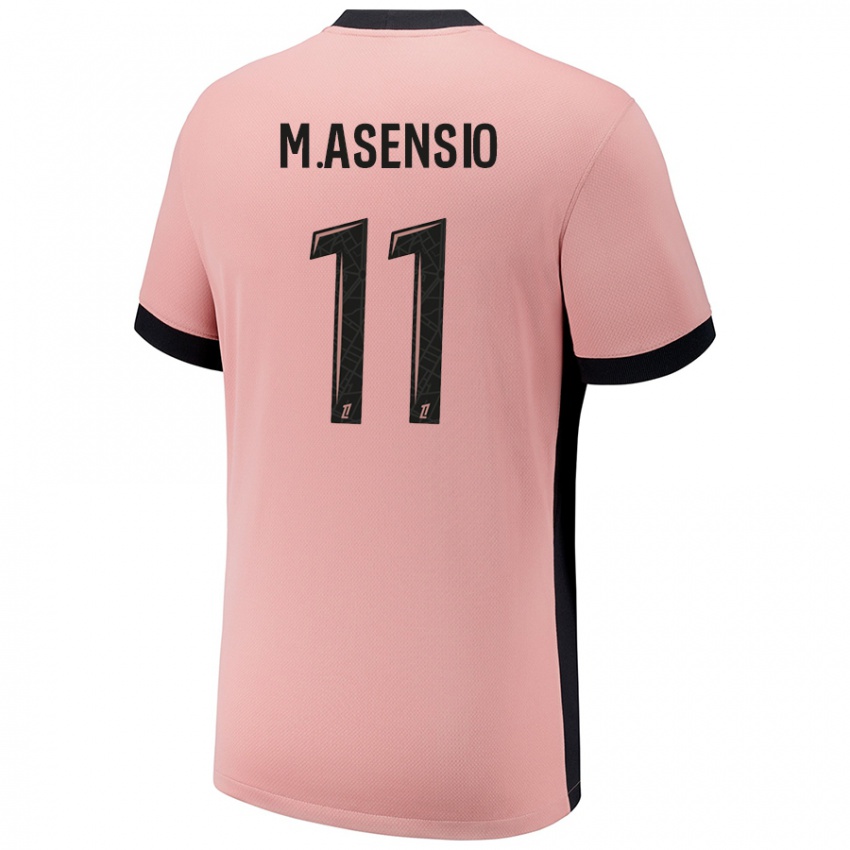 Kinderen Marco Asensio #11 Roestroze Thuisshirt Derde Tenue 2024/25 T-Shirt