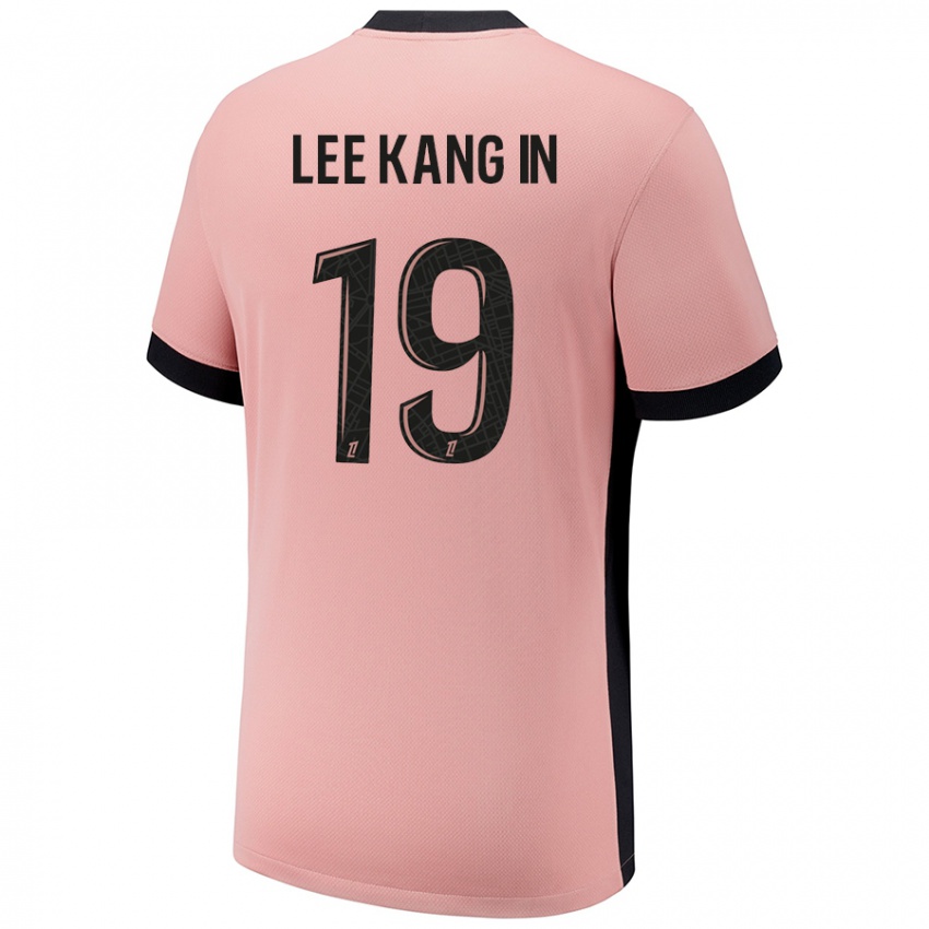 Kinderen Kang-In Lee #19 Roestroze Thuisshirt Derde Tenue 2024/25 T-Shirt