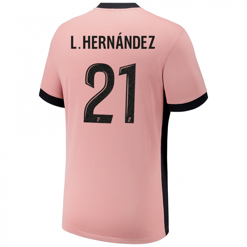 Kinderen Lucas Hernandez #21 Roestroze Thuisshirt Derde Tenue 2024/25 T-Shirt