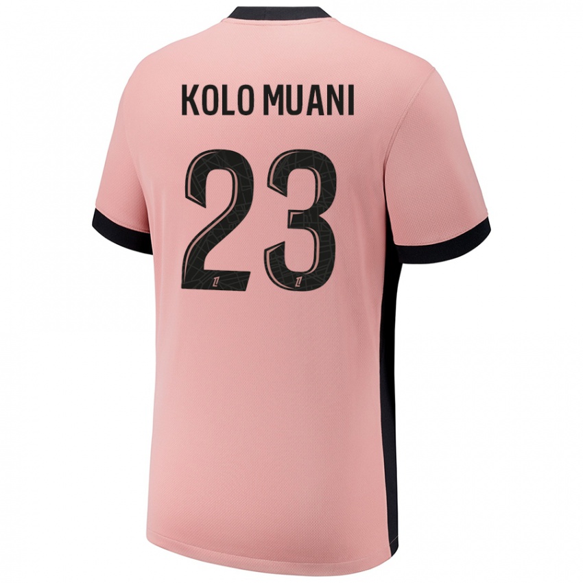 Kinderen Randal Kolo Muani #23 Roestroze Thuisshirt Derde Tenue 2024/25 T-Shirt