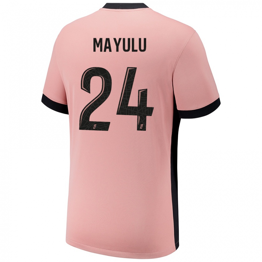 Kinderen Senny Mayulu #24 Roestroze Thuisshirt Derde Tenue 2024/25 T-Shirt