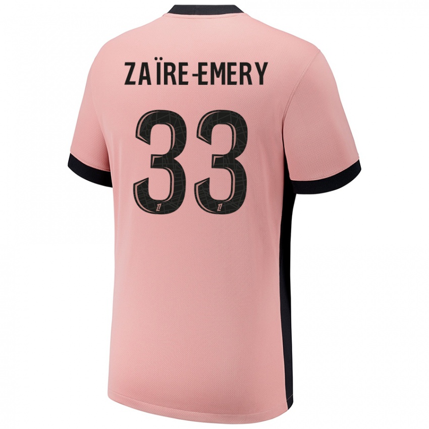 Kinderen Warren Zaire Emery #33 Roestroze Thuisshirt Derde Tenue 2024/25 T-Shirt