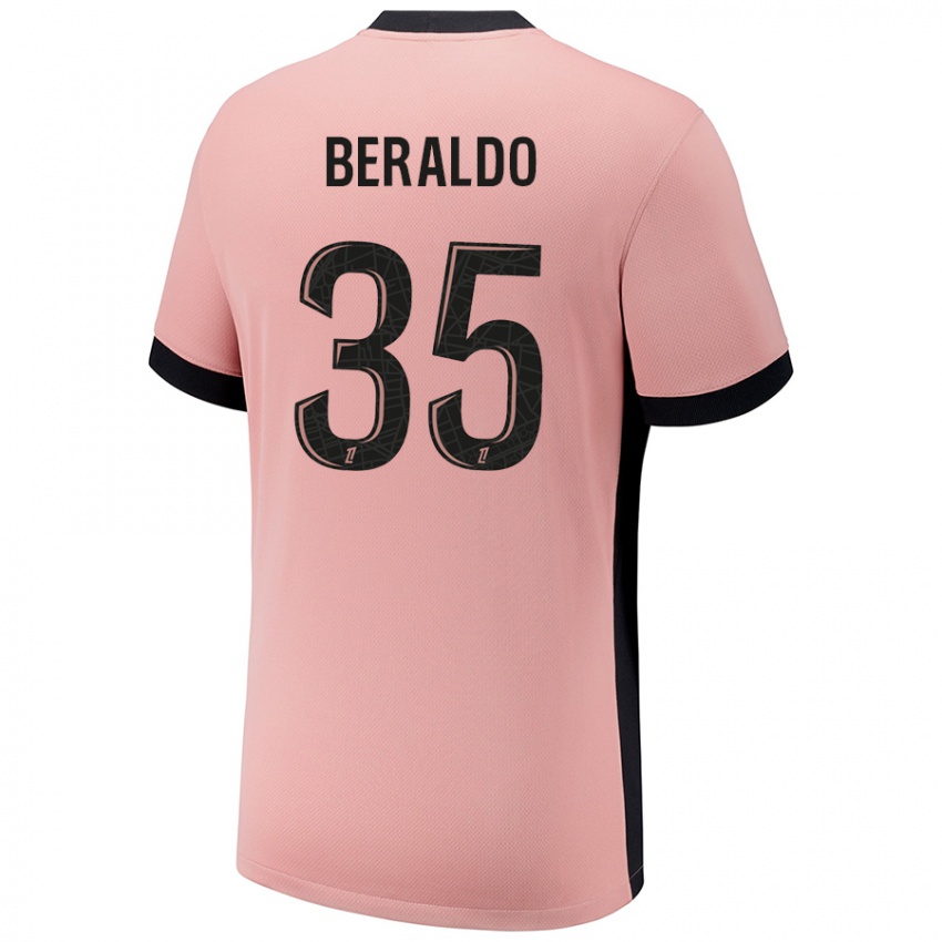 Kinderen Lucas Beraldo #35 Roestroze Thuisshirt Derde Tenue 2024/25 T-Shirt