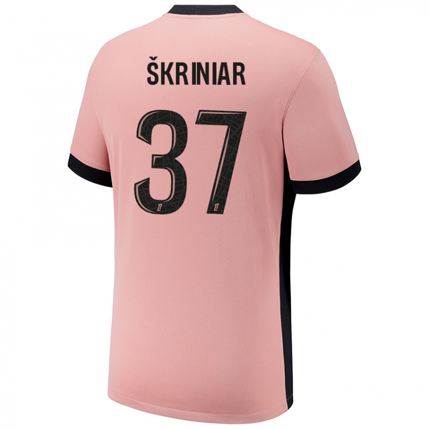 Kinderen Milan Skriniar #37 Roestroze Thuisshirt Derde Tenue 2024/25 T-Shirt