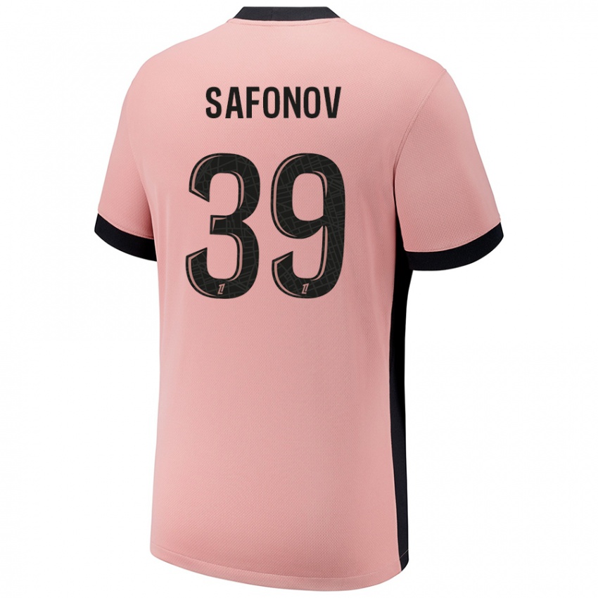 Kinderen Matvey Safonov #39 Roestroze Thuisshirt Derde Tenue 2024/25 T-Shirt