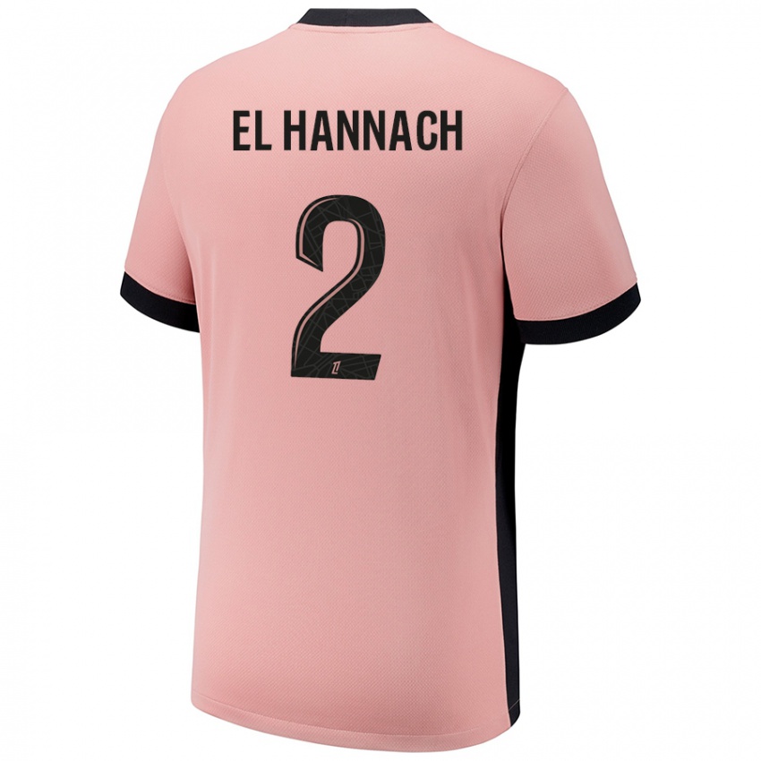 Kinderen Naoufel El Hannach #2 Roestroze Thuisshirt Derde Tenue 2024/25 T-Shirt