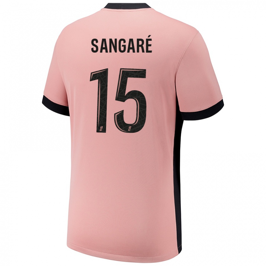 Kinderen Mahamadou Sangaré #15 Roestroze Thuisshirt Derde Tenue 2024/25 T-Shirt