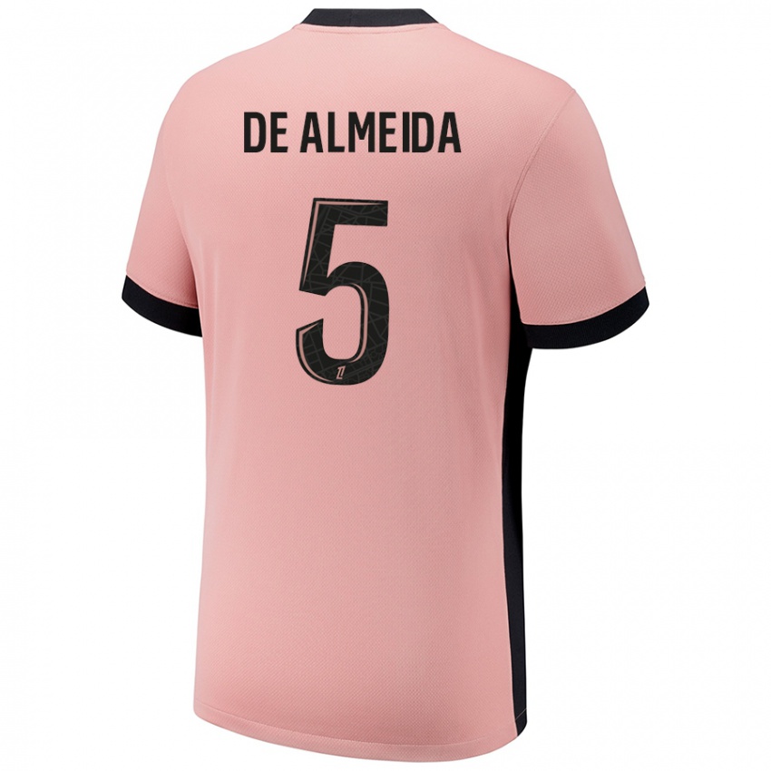 Kinderen Elisa De Almeida #5 Roestroze Thuisshirt Derde Tenue 2024/25 T-Shirt