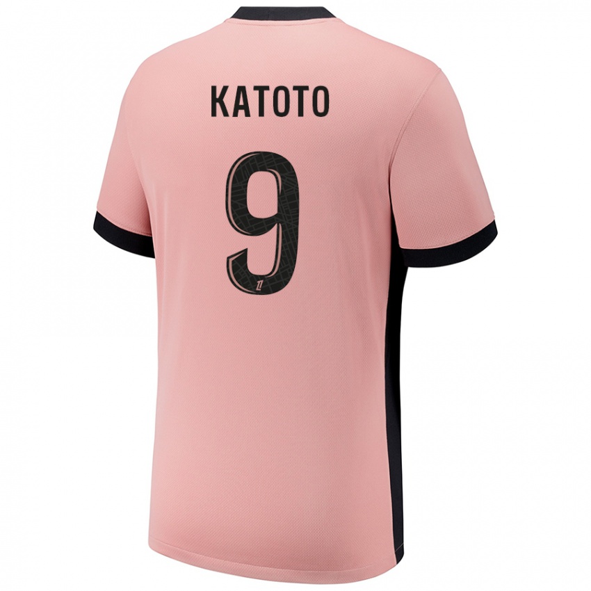 Kinderen Marie-Antoinette Katoto #9 Roestroze Thuisshirt Derde Tenue 2024/25 T-Shirt