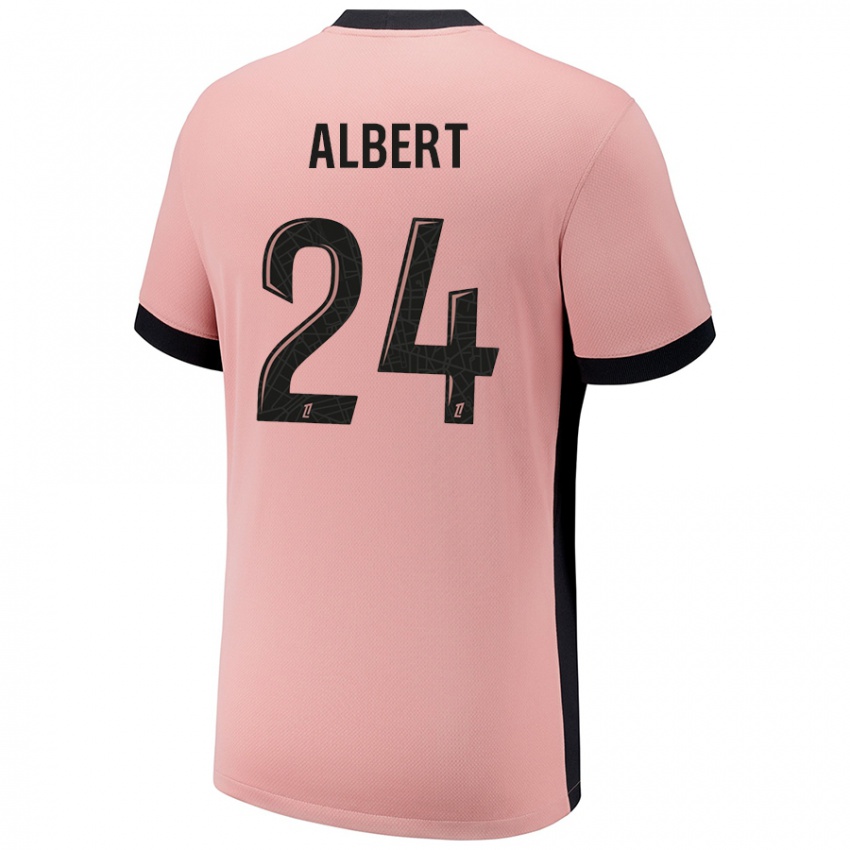 Kinderen Korbin Albert #24 Roestroze Thuisshirt Derde Tenue 2024/25 T-Shirt